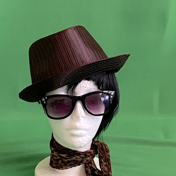 Satin Pinstripe Trilby Fedora - Picture 3 of 3